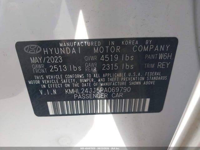 2023 Hyundai Sonata Hybrid Blue მანქანა იყიდება აუქციონზე, vin: KMHL24JJ5PA069790, აუქციონის ნომერი: 45467920