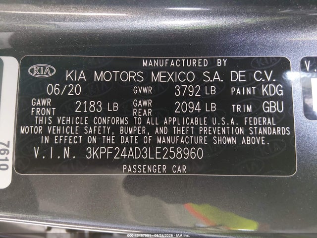 KIA Forte Lxs 2020 3KPF24AD3LE258960 Image 9