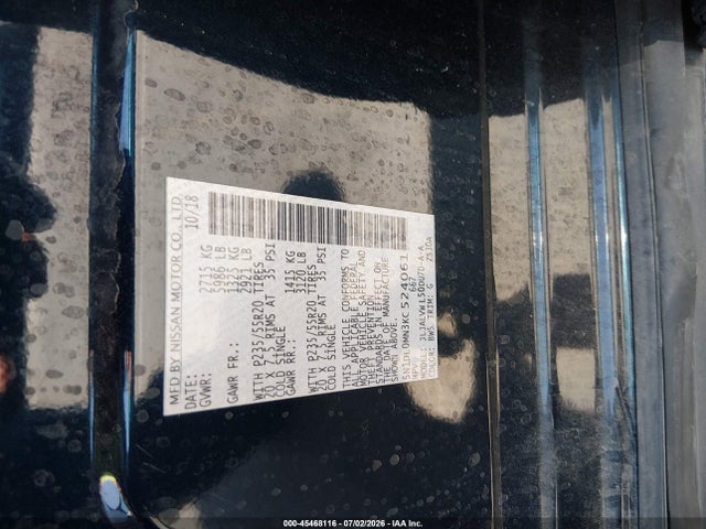 5N1DL0MN3KC524061 Infiniti QX60 LUXE