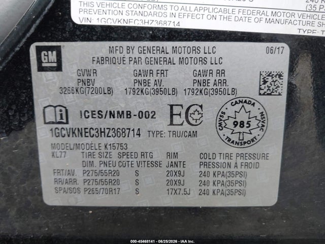 1GCVKNEC3HZ368714 Chevrolet Silverado 1500 Work Truck