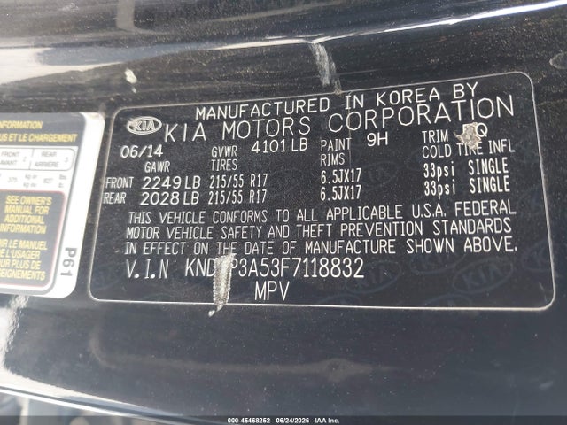 KIA SOUL + 2015 KNDJP3A53F7118832 Image 9