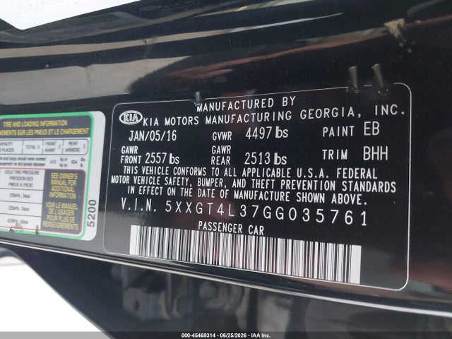 KIA Optima Lx 2016 5XXGT4L37GG035761 Image 9