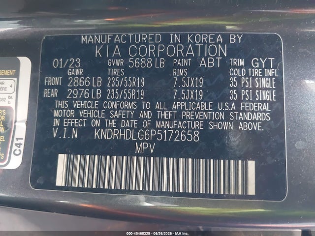 KNDRHDLG6P5172658 KIA Sorento Hybrid Ex