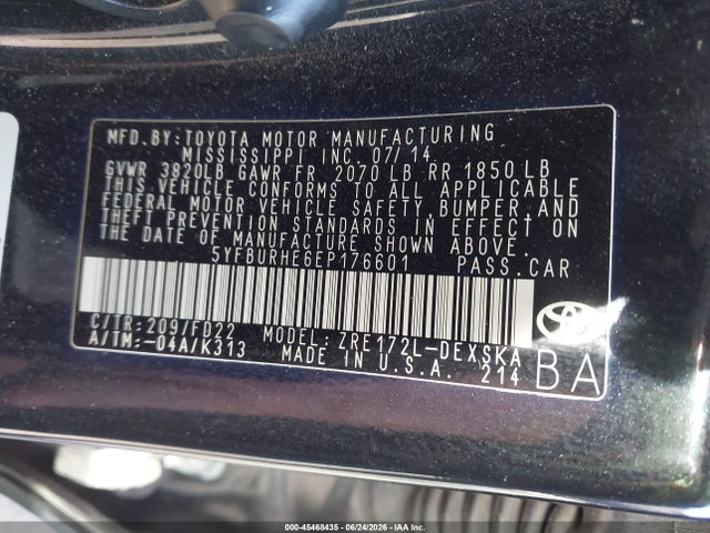Toyota Corolla S Plus 2014 5YFBURHE6EP176601 Image 9