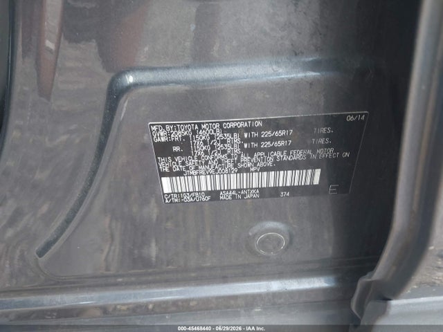 45468440 :رقم المزاد ، JTMBFREV9EJ008129 vin ، 2014 Toyota Rav4 Le مزاد بيع