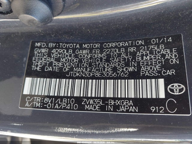 Toyota Prius Plug-in Advanced 2014 JTDKN3DP8E3056762 Image 9