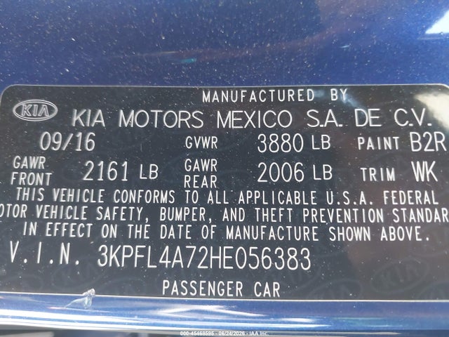 KIA FORTE S 2017 3KPFL4A72HE056383 Image 9