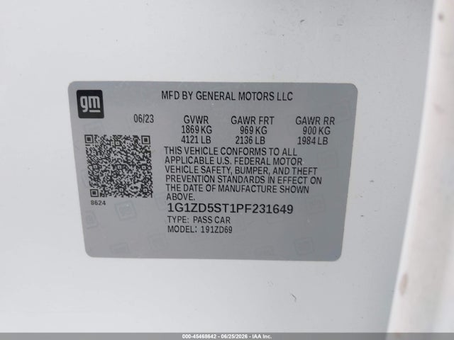 1G1ZD5ST1PF231649 Chevrolet Malibu Fwd 1lt