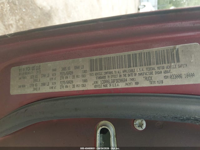Aukcja sprzedaży 2015 Ram 1500 Outdoorsman, vin: 1C6RR6LG8FS630684, numer aukcji: 45468651