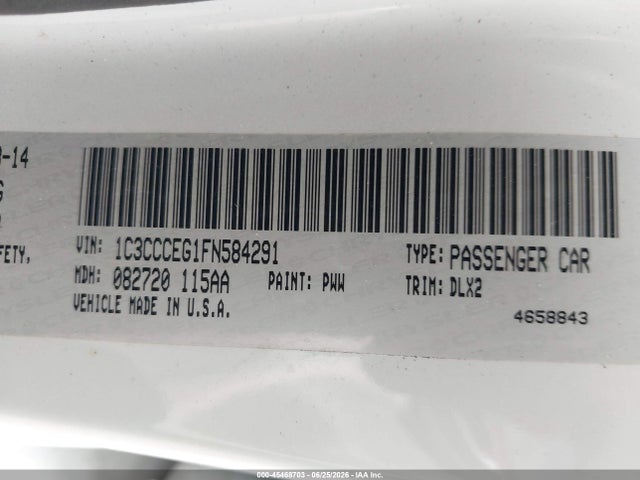 Продажа на аукционе авто 2015 Chrysler 200 C, vin: 1C3CCCEG1FN584291, номер лота: 45468703