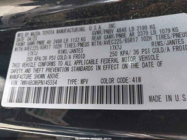 45468718 :رقم المزاد ، 7MMVABCM6PN145554 vin ، 2023 Mazda Cx-50 2.5 S Preferred Plus مزاد بيع