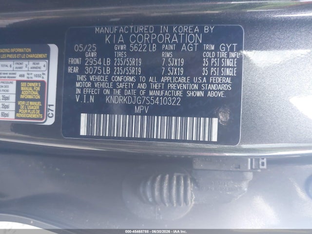 2025 Kia Sorento Hybrid Sx Prestige მანქანა იყიდება აუქციონზე, vin: KNDRKDJG7S5410322, აუქციონის ნომერი: 45468788