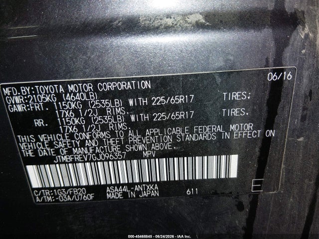 Toyota RAV4 LE 2016 JTMBFREV7GJ096357 Image 9