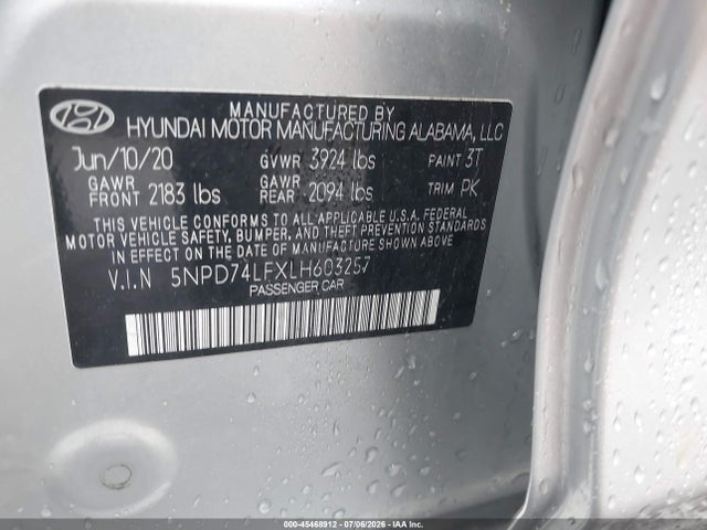 Hyundai ELANTRA SE 2020 5NPD74LFXLH603257 Image 9