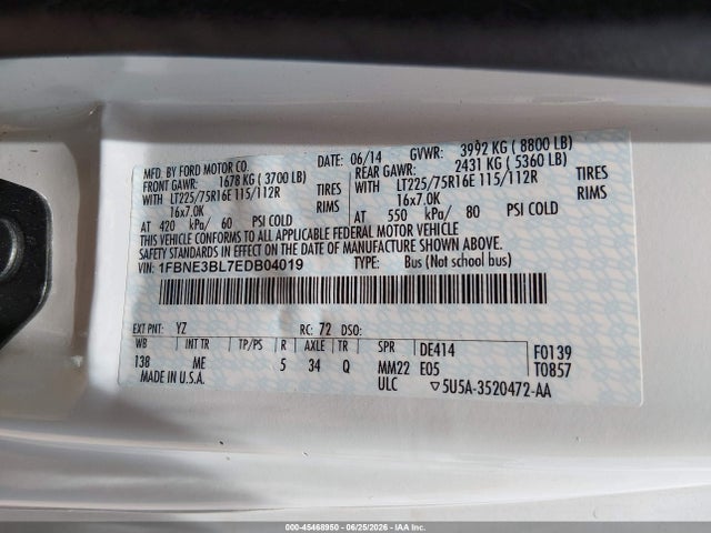 Ford E-350 Super Duty Xlt 2014 1FBNE3BL7EDB04019 Image 9