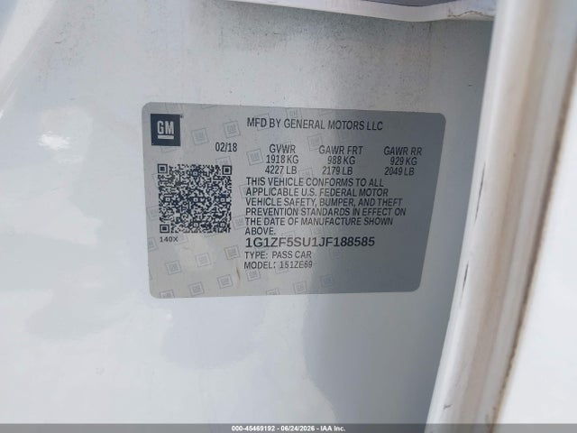 1G1ZF5SU1JF188585 Chevrolet MALIBU HYBRID