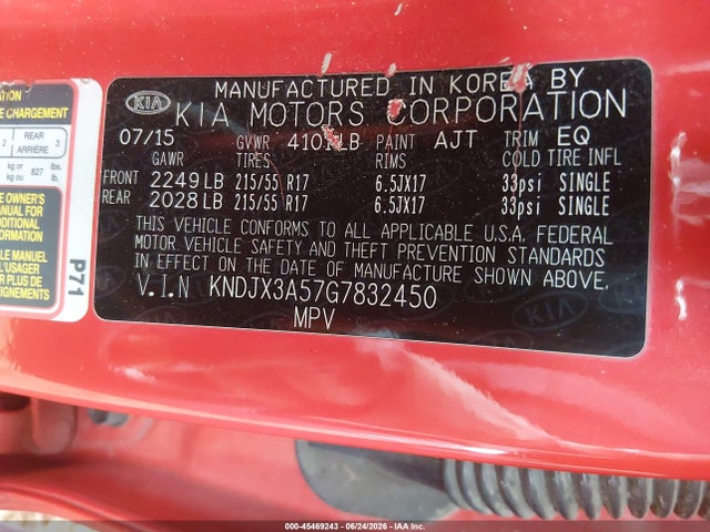 KIA Soul ! 2016 KNDJX3A57G7832450 Image 9