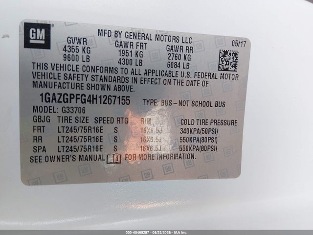 Chevrolet Express 3500 Lt 2017 1GAZGPFG4H1267155 Image 9