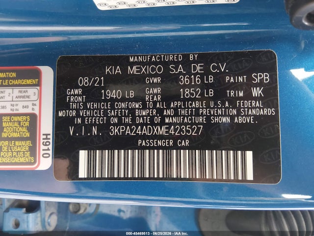 KIA RIO S 2021 3KPA24ADXME423527 Image 9