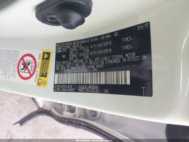 Toyota Highlander Limited 2017 5TDDZRFH4HS375908 Image 9