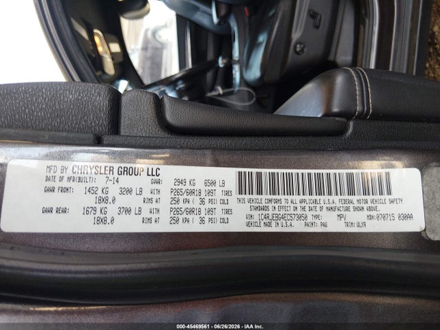 1C4RJEBG4EC573050 Jeep Grand Cherokee Limited