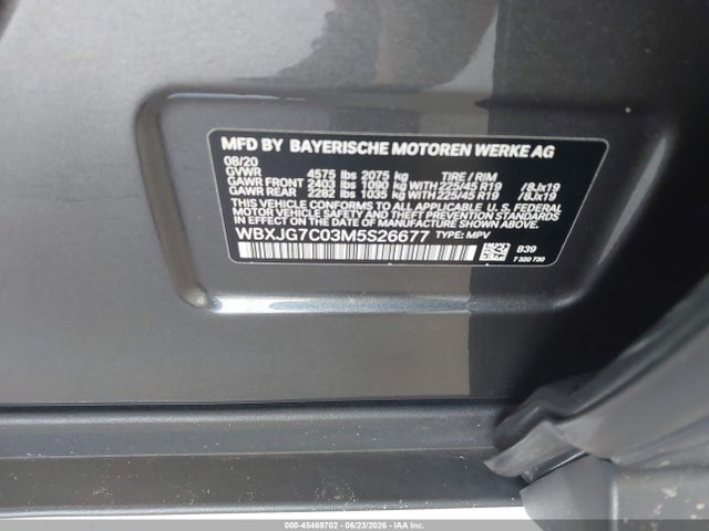 Продажа на аукционе авто 2021 Bmw X1 Sdrive28i, vin: WBXJG7C03M5S26677, номер лота: 45469702