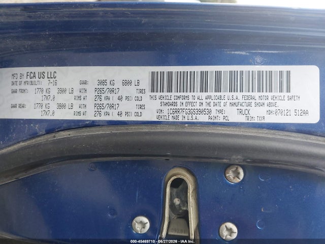 RAM 1500 Tradesman 2016 1C6RR7FG3GS390530 Image 9