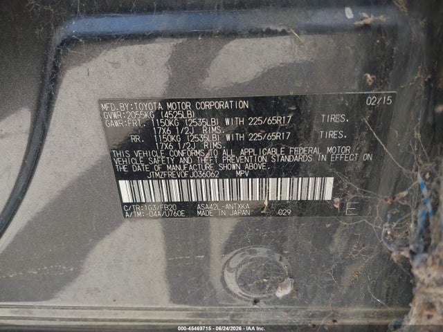 Toyota RAV4 LE 2015 JTMZFREV0FJ036062 Image 9