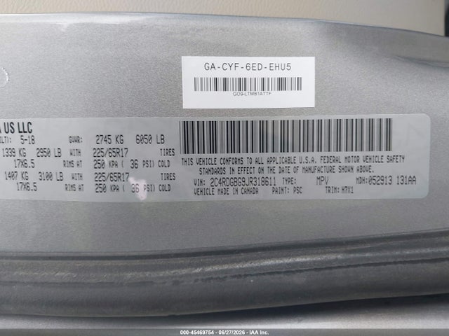 Dodge Grand Caravan Se 2018 2C4RDGBG9JR318611 Image 9