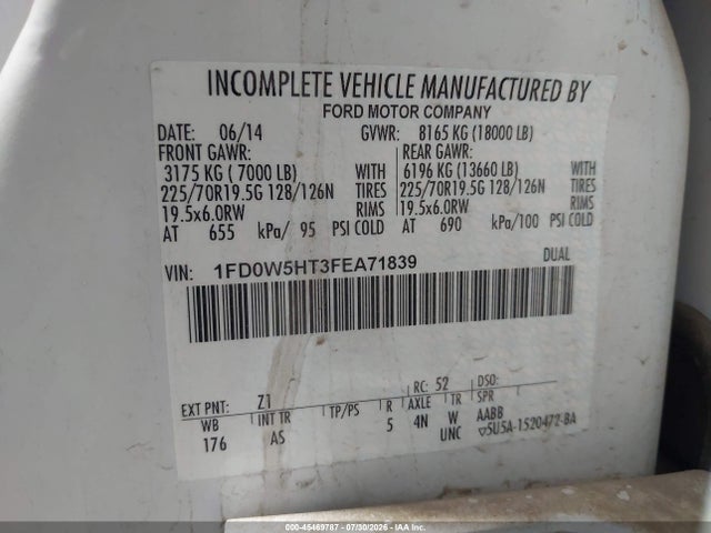 1FD0W5HT3FEA71839 Ford F-550 Chassis