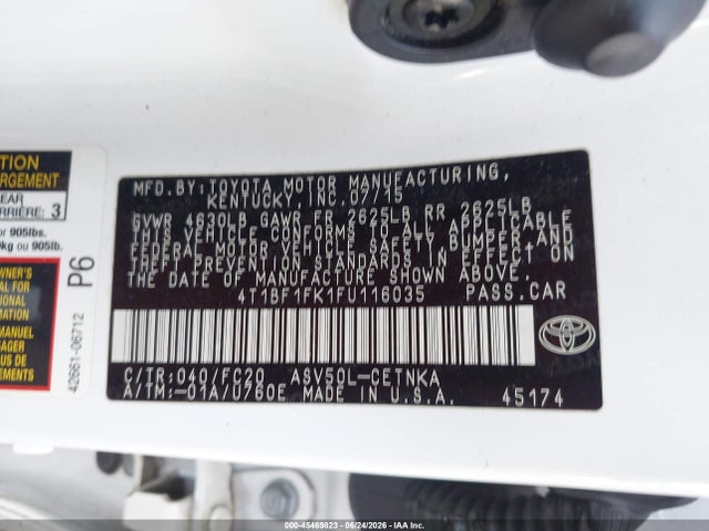 Продаж на аукціоні авто 2015 Toyota Camry Le, vin: 4T1BF1FK1FU116035, номер лоту: 45469823
