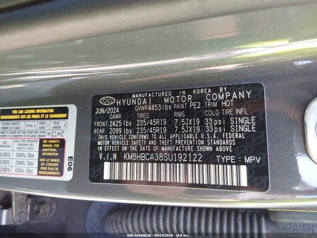 2025 Hyundai Kona N Line S მანქანა იყიდება აუქციონზე, vin: KM8HBCA38SU192122, აუქციონის ნომერი: 45469830