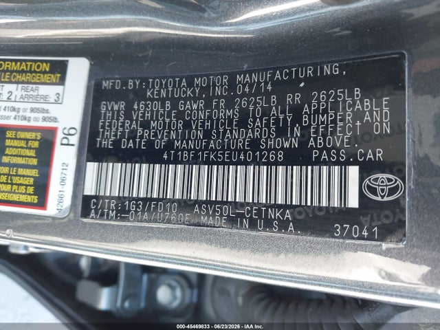Aukcja sprzedaży 2014 Toyota Camry Le, vin: 4T1BF1FK5EU401268, numer aukcji: 45469833