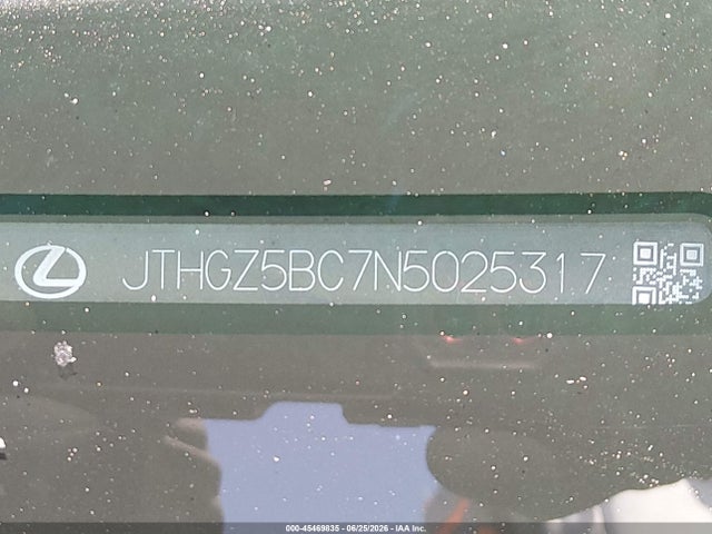 45469835 :رقم المزاد ، JTHGZ5BC7N5025317 vin ، 2022 Lexus Rc 350 F Sport مزاد بيع