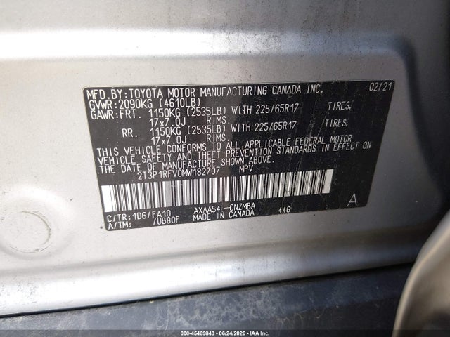 Toyota Rav4 Xle 2021 2T3P1RFV0MW182707 Image 9