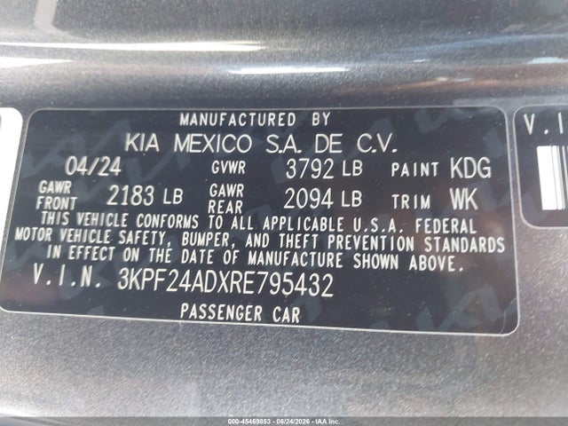 KIA Forte Lxs 2024 3KPF24ADXRE795432 Image 9