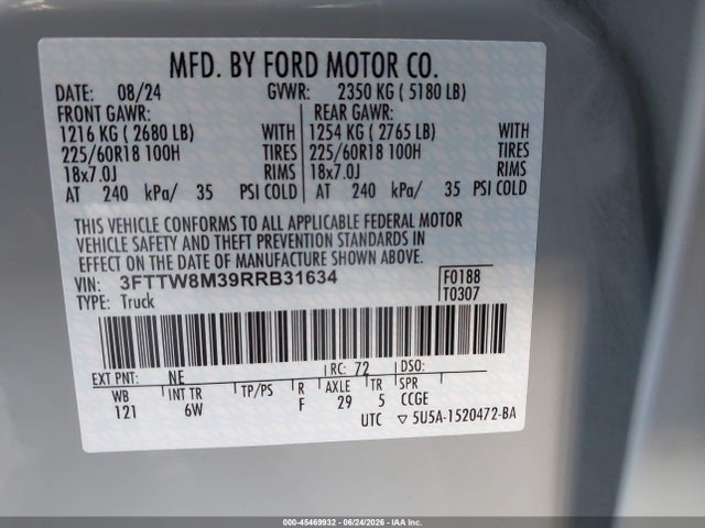 Ford Maverick Lariat 2024 3FTTW8M39RRB31634 Image 9