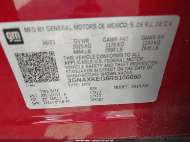 Chevrolet Equinox Fwd Lt 2024 3GNAXKEG8RS106050 Image 9