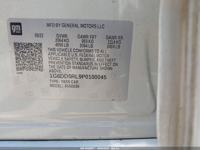 Aukcja sprzedaży 2023 Cadillac Ct4-v V-series, vin: 1G6DD5RL9P0100045, numer aukcji: 45469971