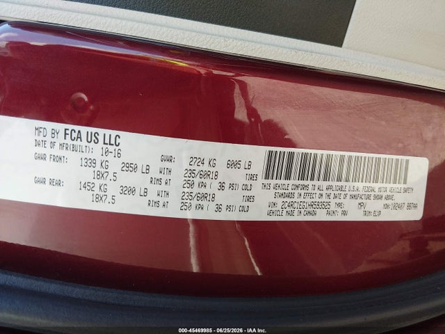Продажа на аукционе авто 2017 Chrysler Pacifica Touring-l Plus, vin: 2C4RC1EG1HR593525, номер лота: 45469985