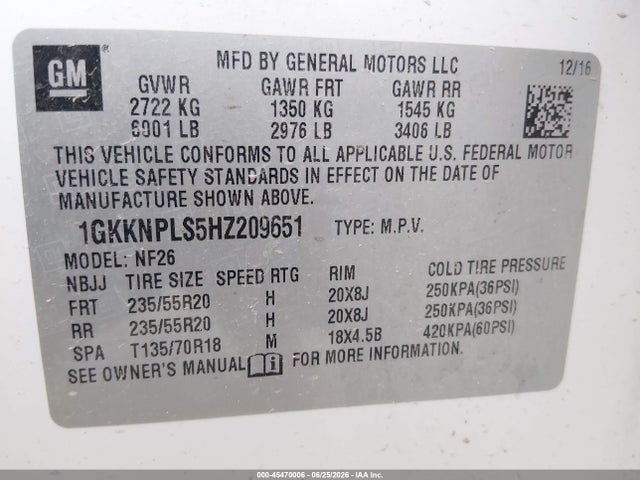 GMC Acadia Denali 2017 1GKKNPLS5HZ209651 Image 9