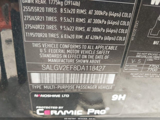 Продаж на аукціоні авто 2013 Land Rover Range Rover Supercharged Plus Autobiography Pkg, vin: SALGV2EF8DA118427, номер лоту: 45470041