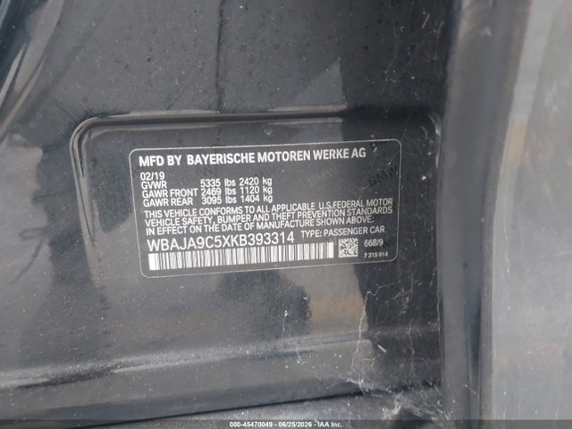 BMW 530e Iperformance 2019 WBAJA9C5XKB393314 Image 9