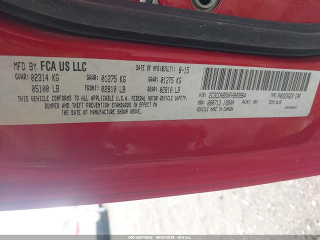 2015 Chrysler 300 300s მანქანა იყიდება აუქციონზე, vin: 2C3CCABGXFH903964, აუქციონის ნომერი: 45470085