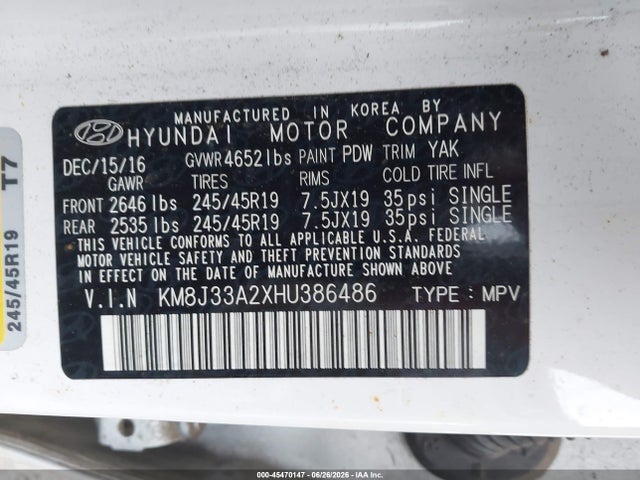 Hyundai Tucson Sport 2017 KM8J33A2XHU386486 Image 9