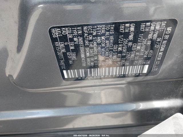 JN8BT3BA6NW043788 Nissan Rogue Sv Fwd