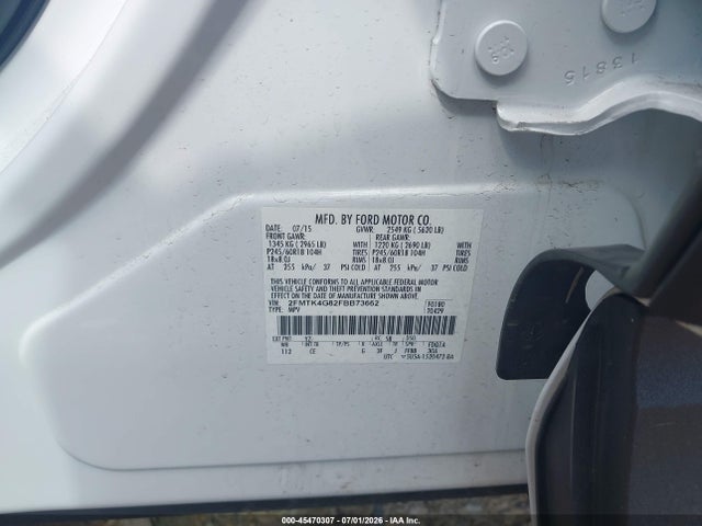 2FMTK4G82FBB73662 Ford EDGE SE