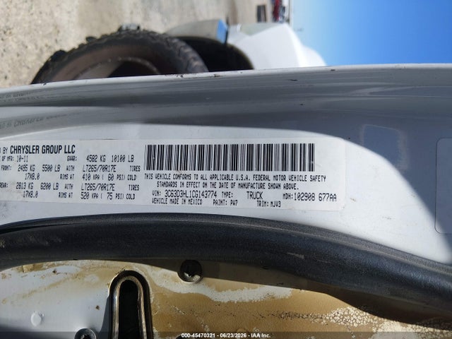 Aukcja sprzedaży 2012 Ram 3500 Big Horn, vin: 3C63D3HL1CG143774, numer aukcji: 45470321