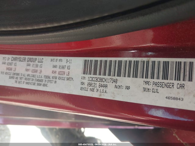 Продаж на аукціоні авто 2012 Chrysler 200 Limited, vin: 1C3CCBCB8CN117348, номер лоту: 45470329