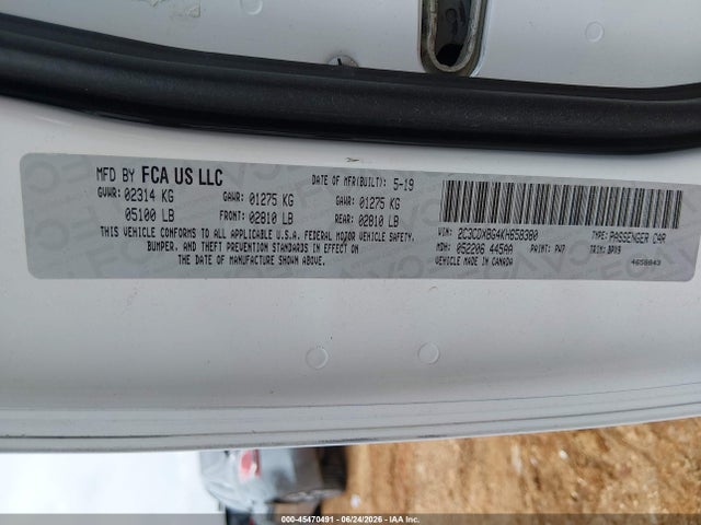 Auction sale of the 2019 Dodge Charger Sxt Rwd, vin: 2C3CDXBG4KH513209, lot number: 45470491